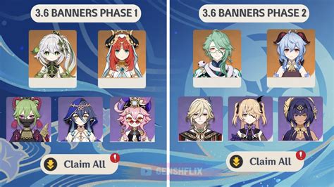 3.6 banner 4 stars|Genshin Impact 3.6 banners